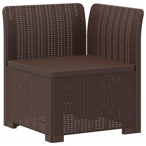 1-personers havemøbelsofa med pude i rattan-look PP - brun/creme