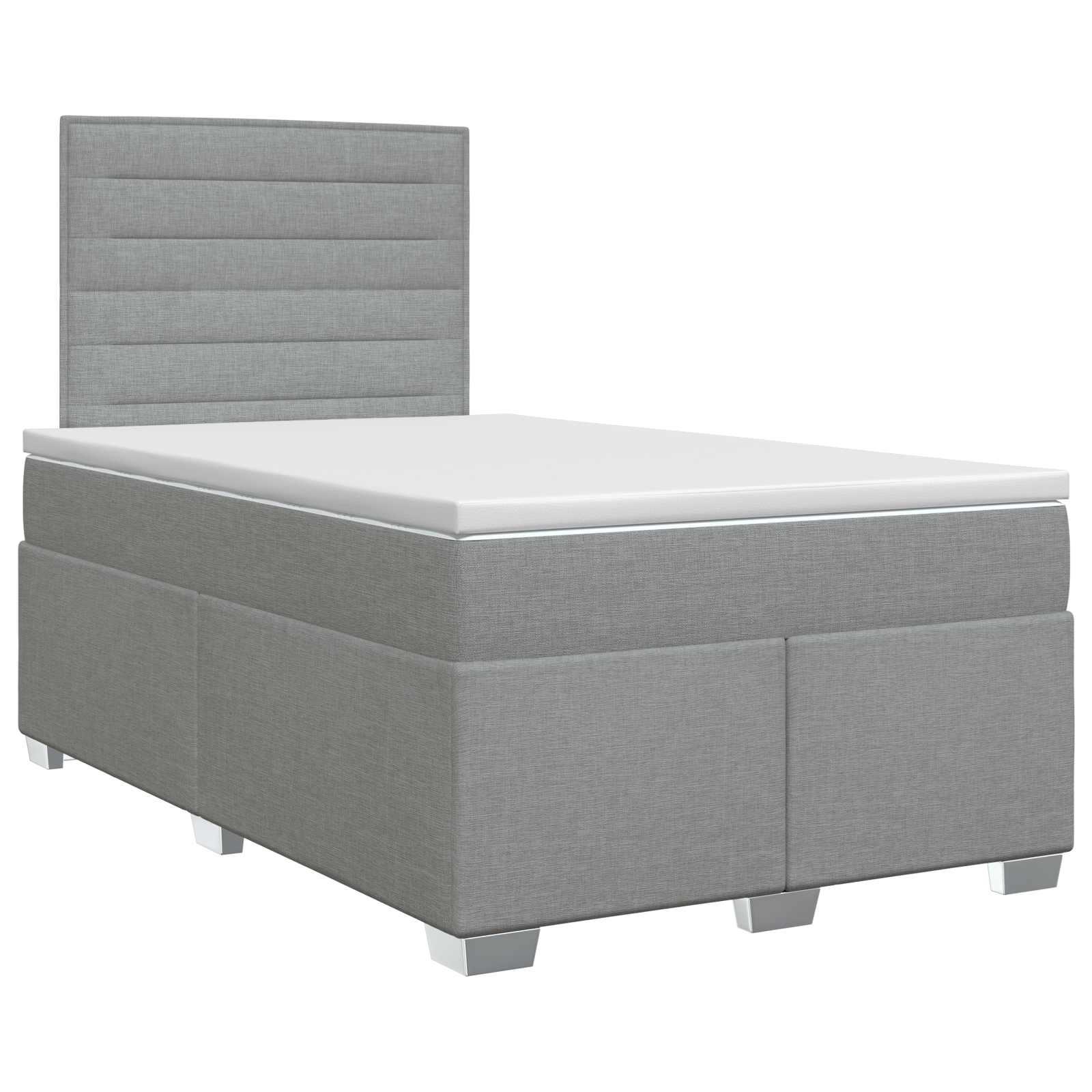 Boxspring seng med madras og topmadras 120 x 190 cm - lysegrå