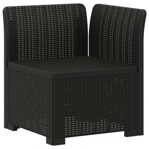 1-personers havemøbelsofa i rattan-look med pude, antracit