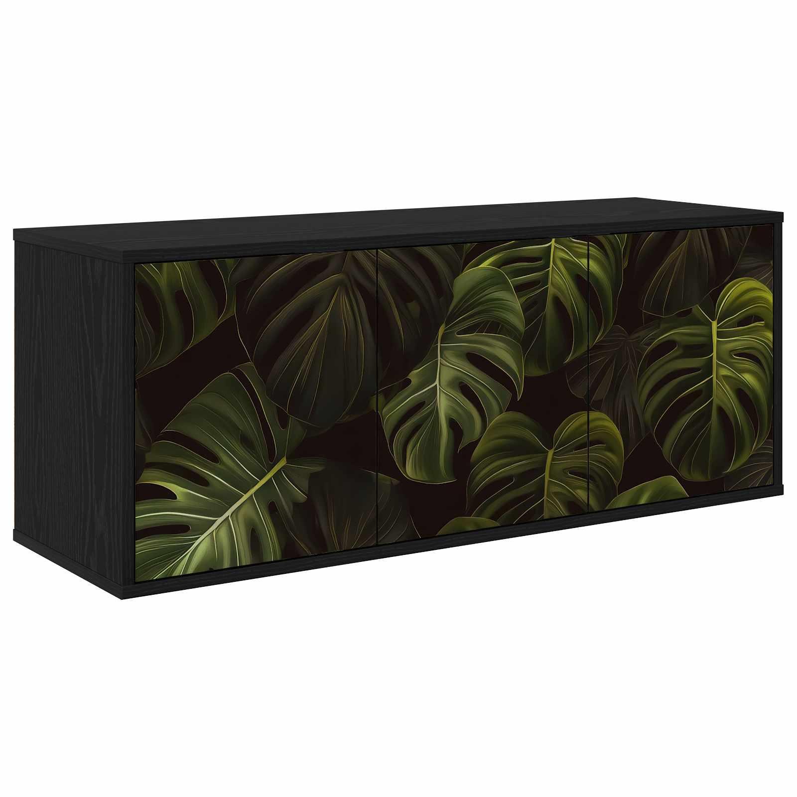 Væghængt TV-skab ELBURG 102 x 33 x 40 cm i sort eg