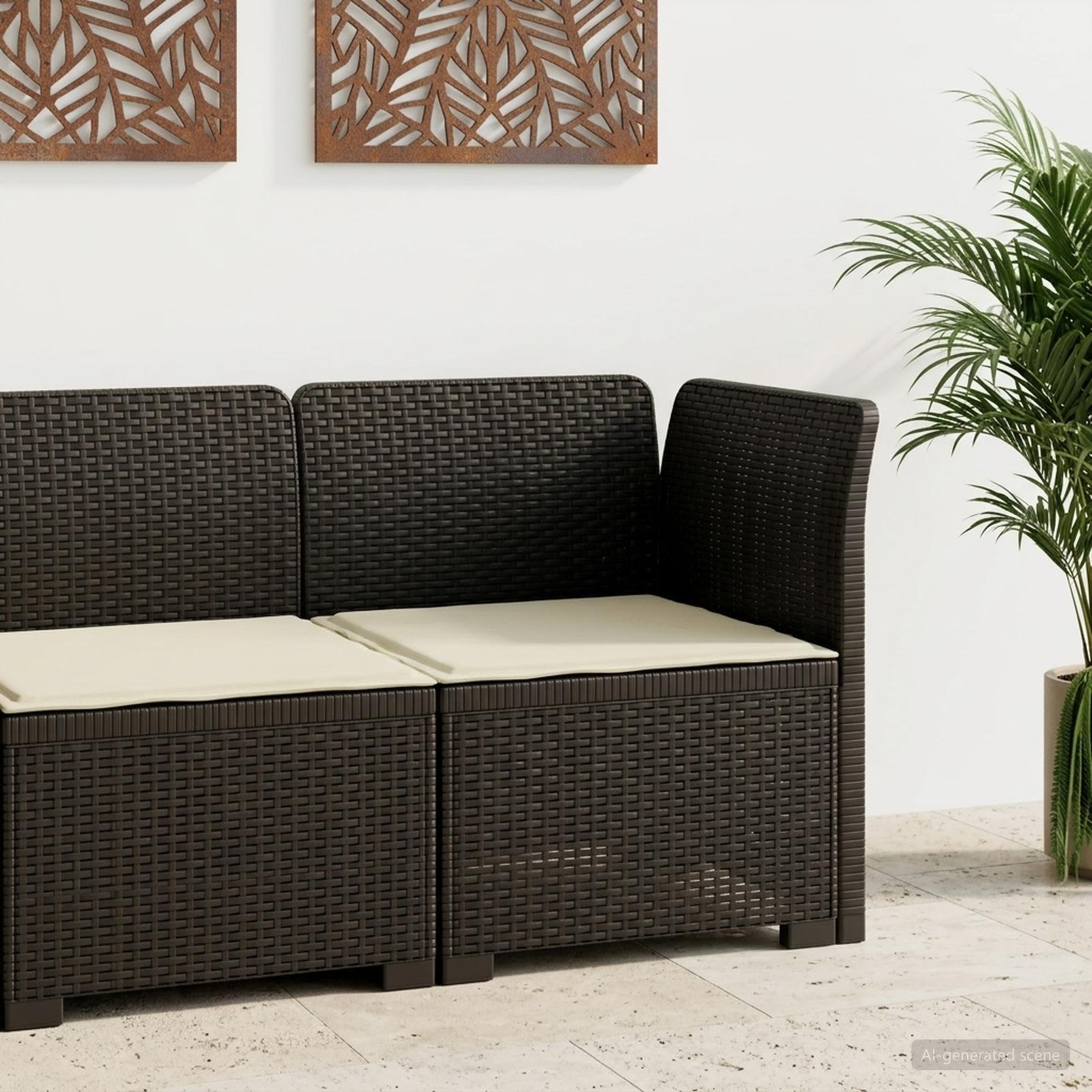 vidaXL 1-personers Havemøbelsofa med Pude Rattan Look PP Antracit