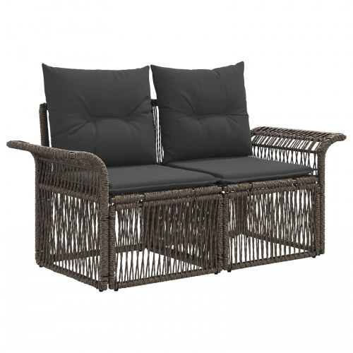 Havesofa sæt 5 stk. i grå polyrattan til terrasse og have