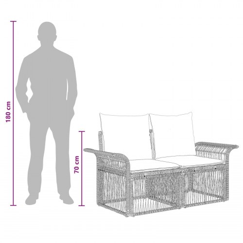 Havesofa sæt 5 stk. i grå polyrattan til terrasse og have