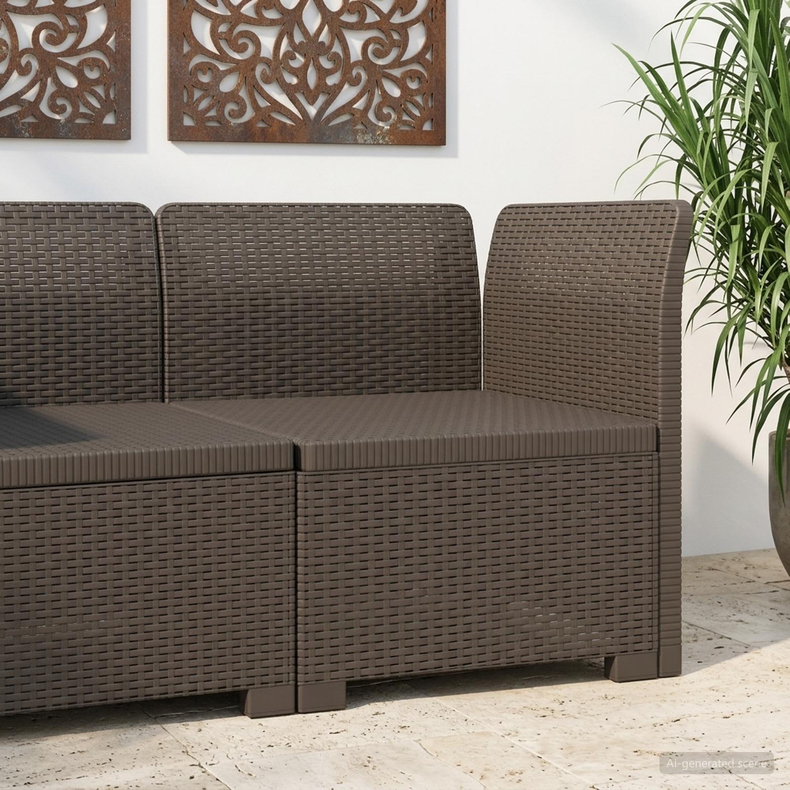 vidaXL 1-personers Havemøbelsofa Rattan Look PP Lysegrå