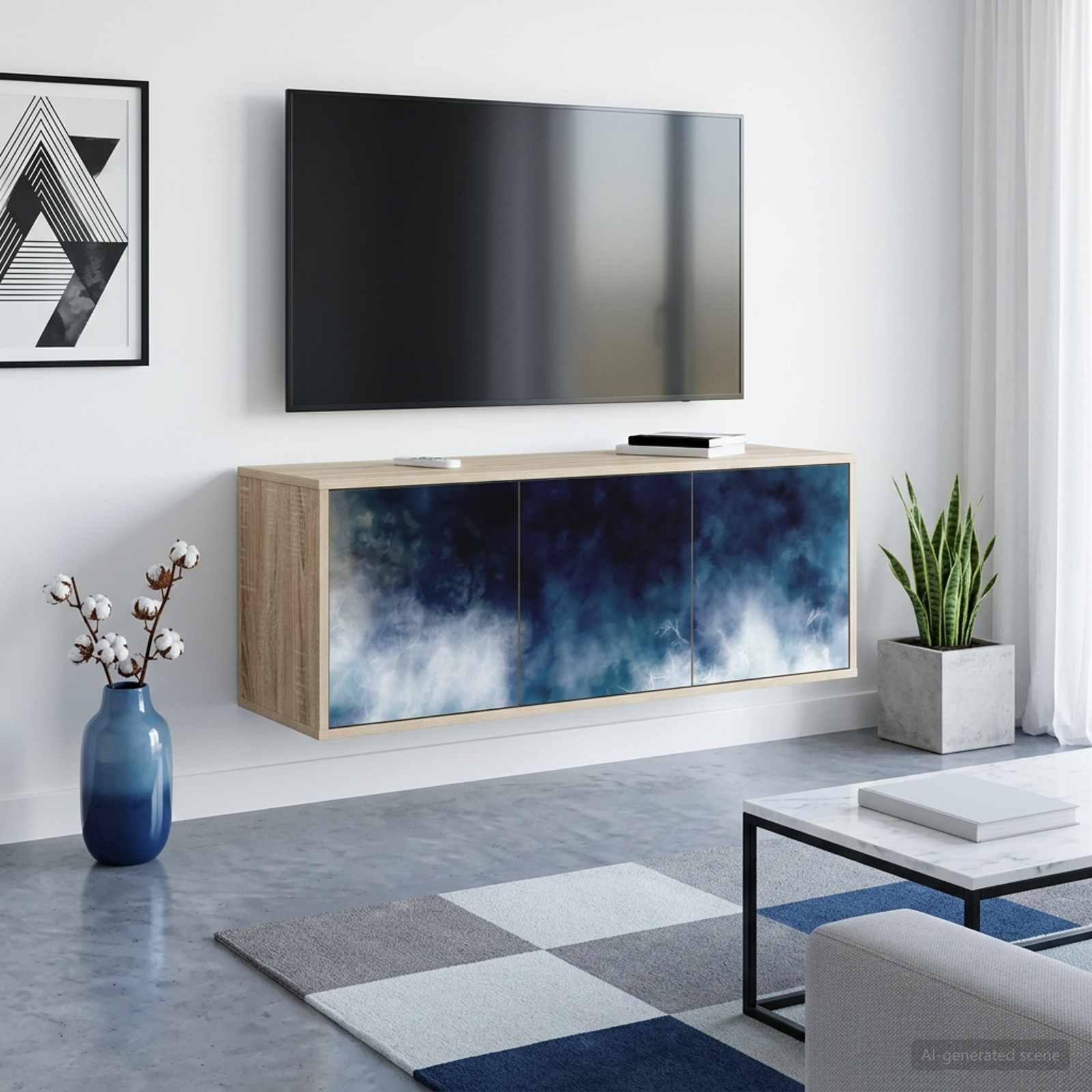 Væghængt TV-skab RAALTE 102 x 33 x 40 cm i sonoma-eg