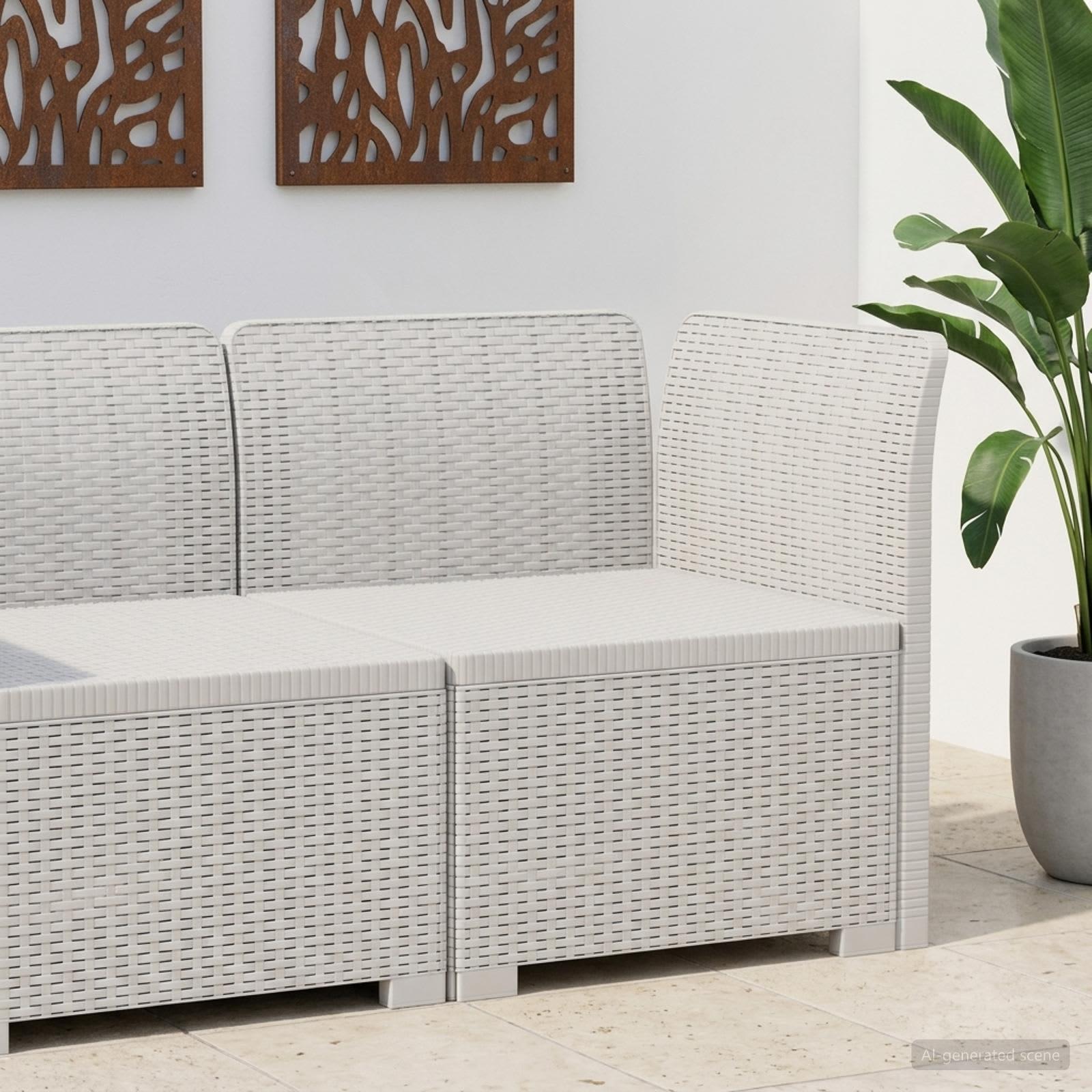 vidaXL 1-personers Havemøbelsofa Rattan Look PP Hvid