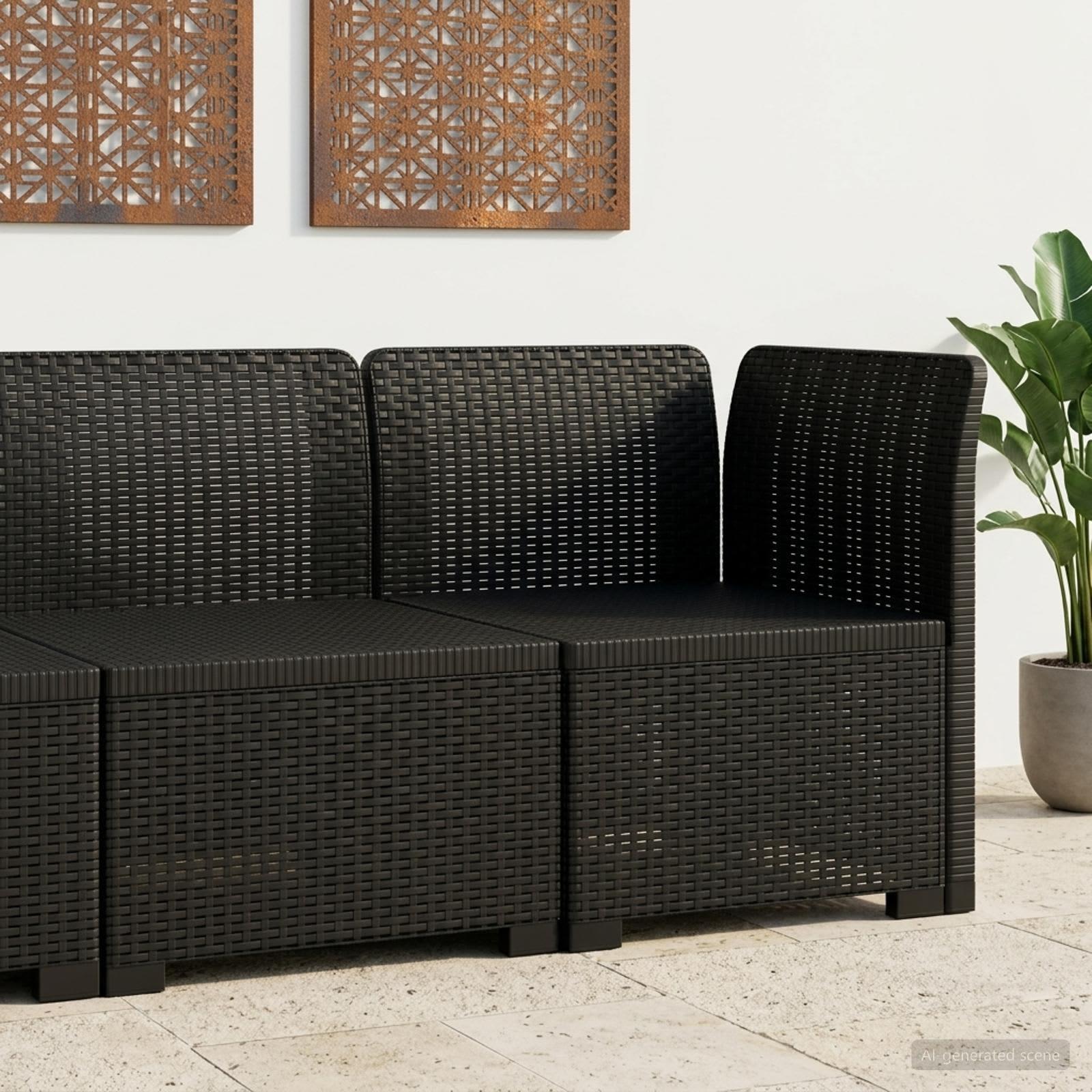 vidaXL 1-personers Havemøbelsofa Rattan Look PP Antracit