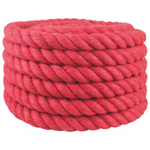 Jute reb 50 mm rød 10 m - 100% Tossa jute