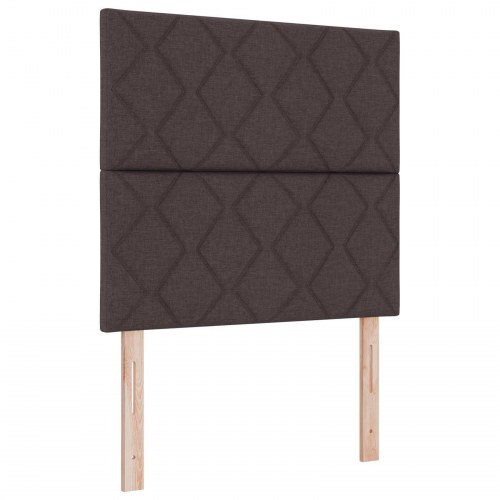 Boxmadras med topmadras og justerbar hovedgavl 120 x 190 cm - mørk brun