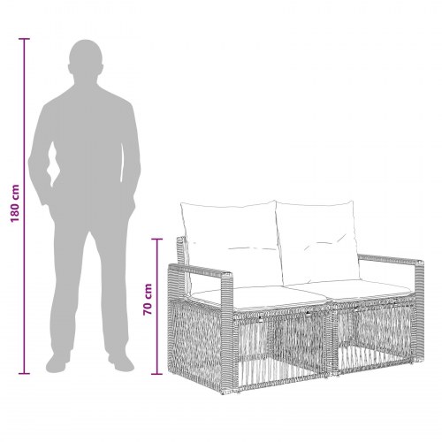 Havesofa sæt 8 stk. i beige polyrattan