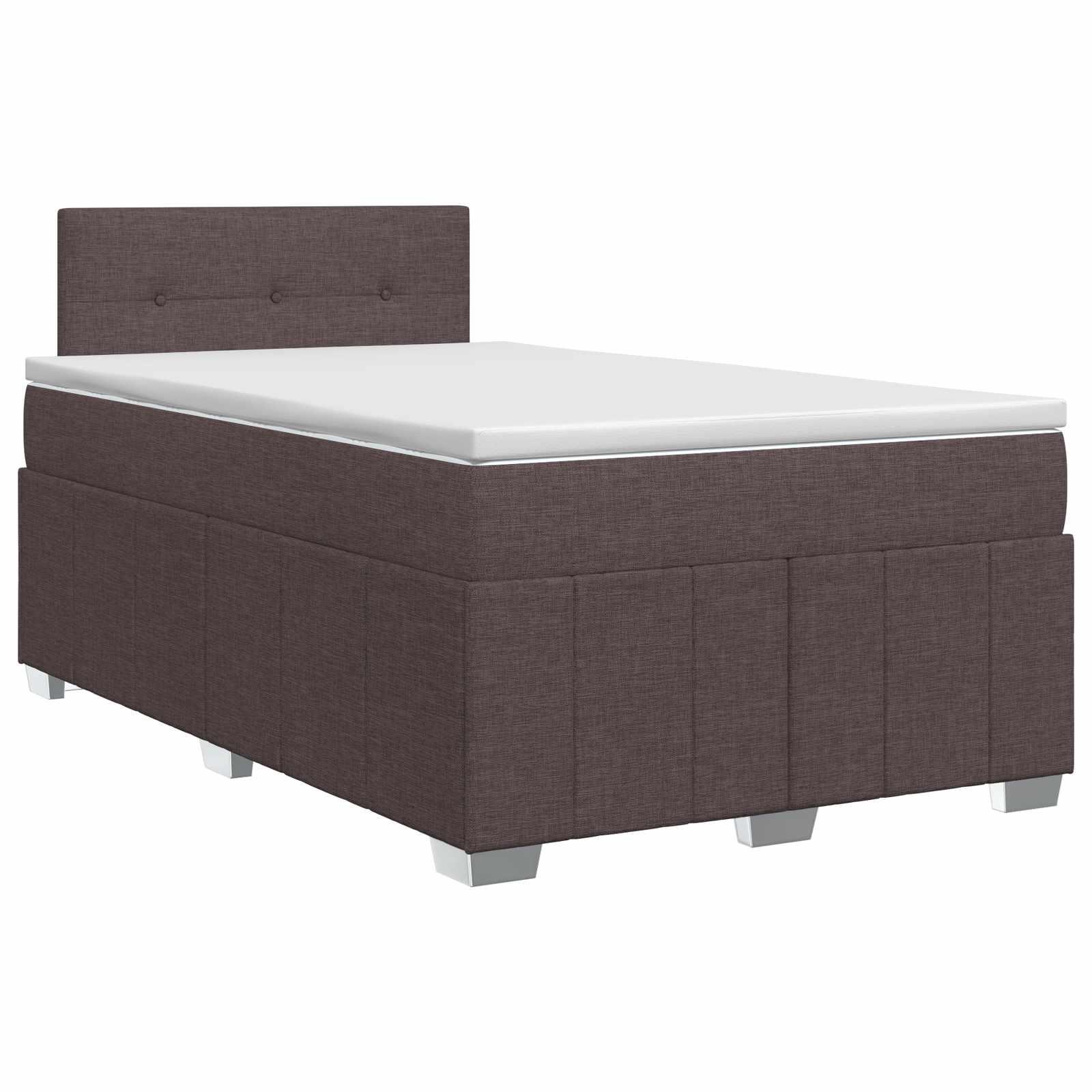 Boxmadras med topmadras 120 x 200 cm mørk brun stof