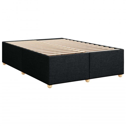 Boxspring seng med madras, topmadras og justerbart hovedgærde 160 x 200 cm - sort stof