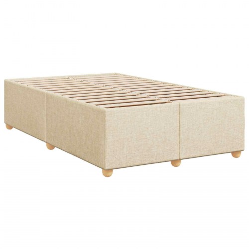Boxmadras med topmadras 120 x 190 cm cremefarvet stof