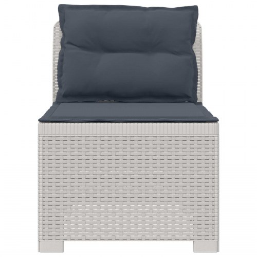 1-personers havemøbelsofa i rattan look med puder, hvid