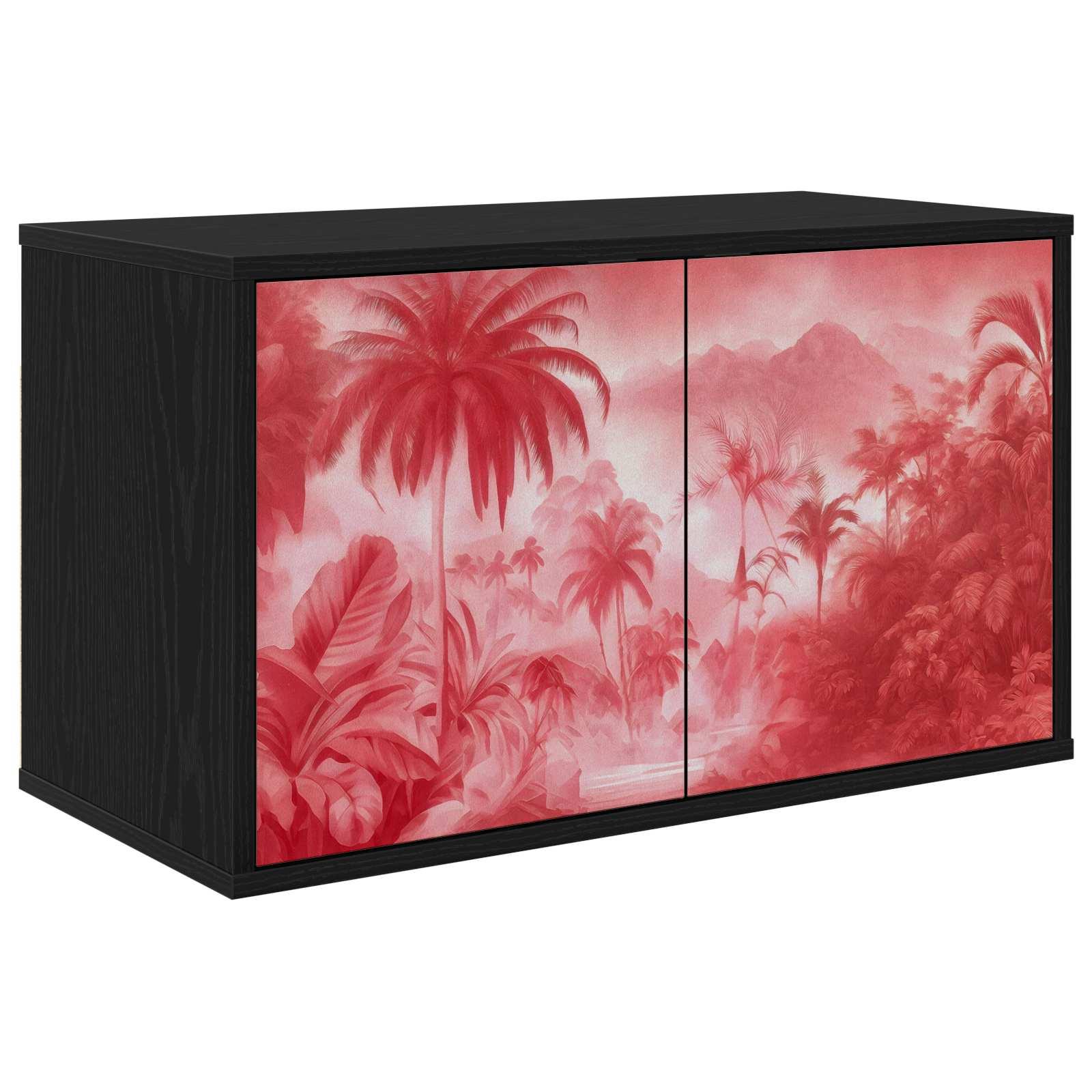 Væghængt TV-skab AACHEN 69 x 33 x 40 cm sort eg