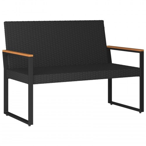 Udendørs 2-personers havebænk i polyrattan 107 x 61 x 80 cm - sort