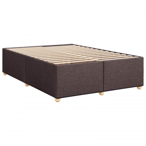 Boxspring seng med madras og topmadras 140 x 200 cm mørk brun stof
