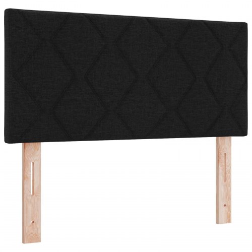 Kontinentalseng med topmadras og hovedgærde 120 x 190 cm - sort stof