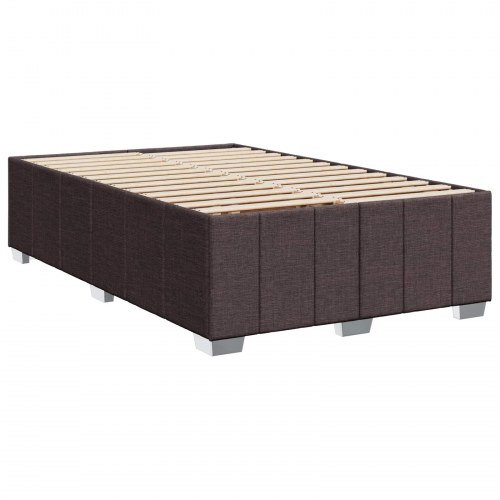 Boxmadras med topmadras mørk brun 120 x 190 cm stof