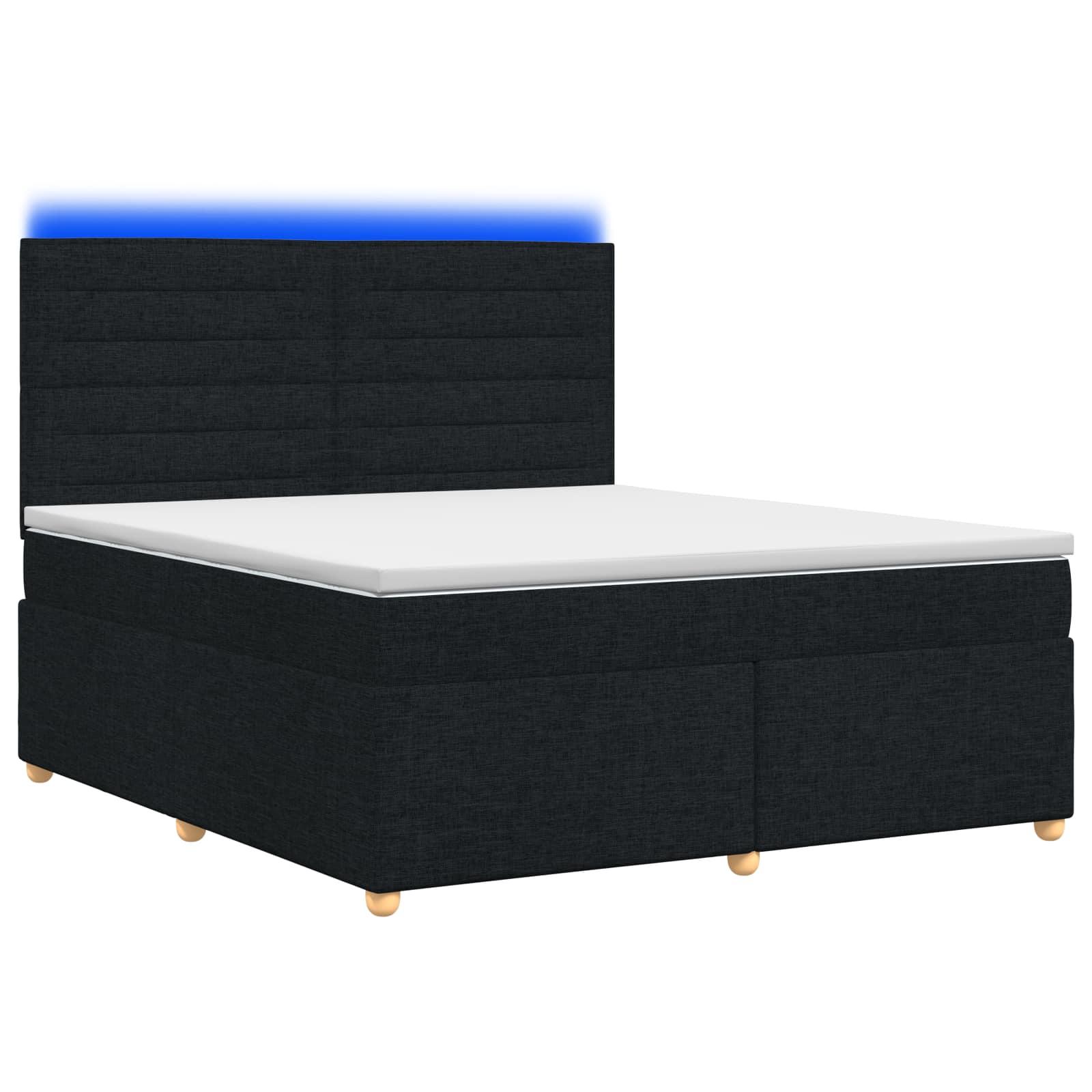 Boxspring seng med madras, topmadras og hovedgærde 140 x 200 cm - sort stof
