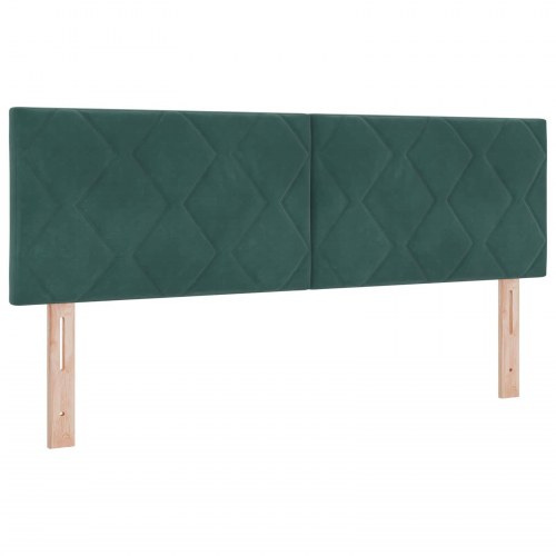 Kontinentalseng med madras og topmadras 140 x 190 cm i mørkegrøn fløjl