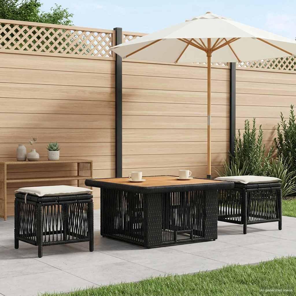 vidaXL Have Spisebordssæt 3 stk. Beige og creme polyrattan