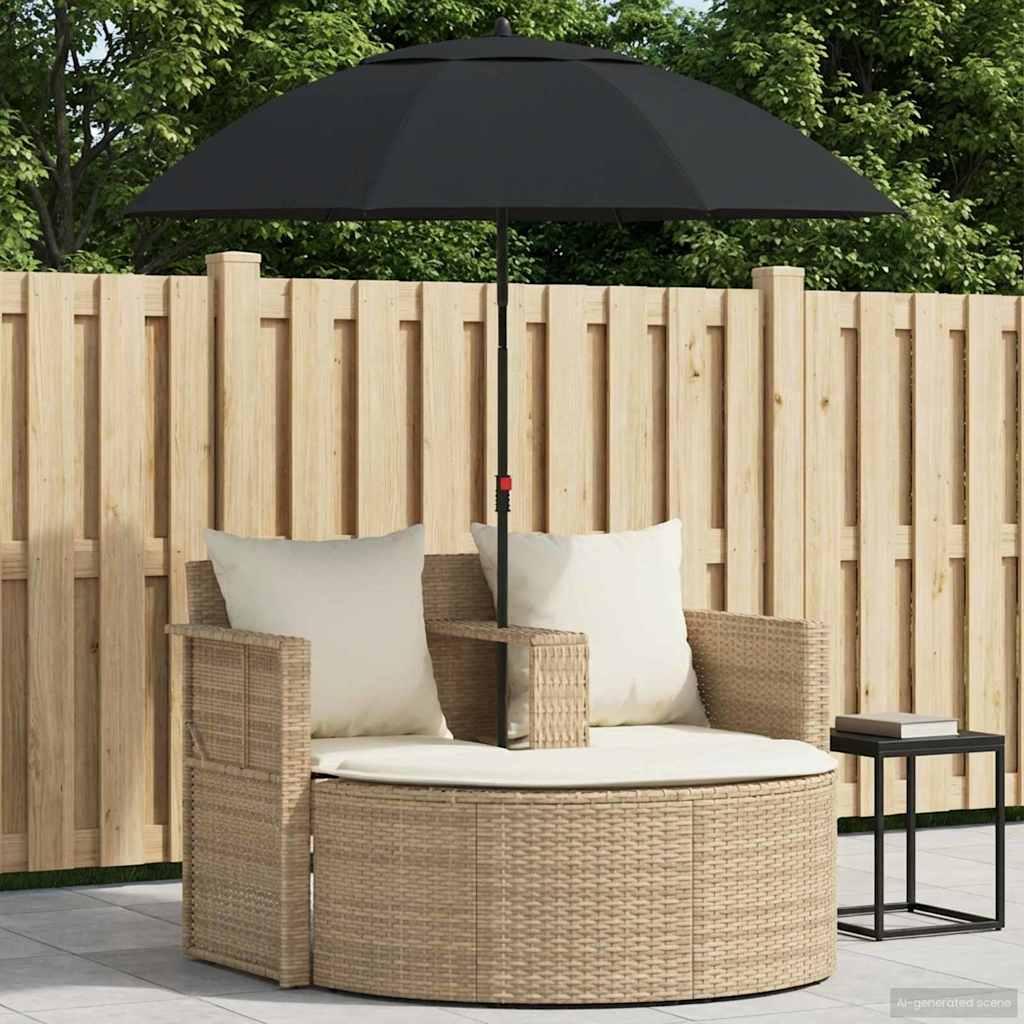 Havemøbelsofa 8 stk. i polyrattan med parasol - beige og cremehvid