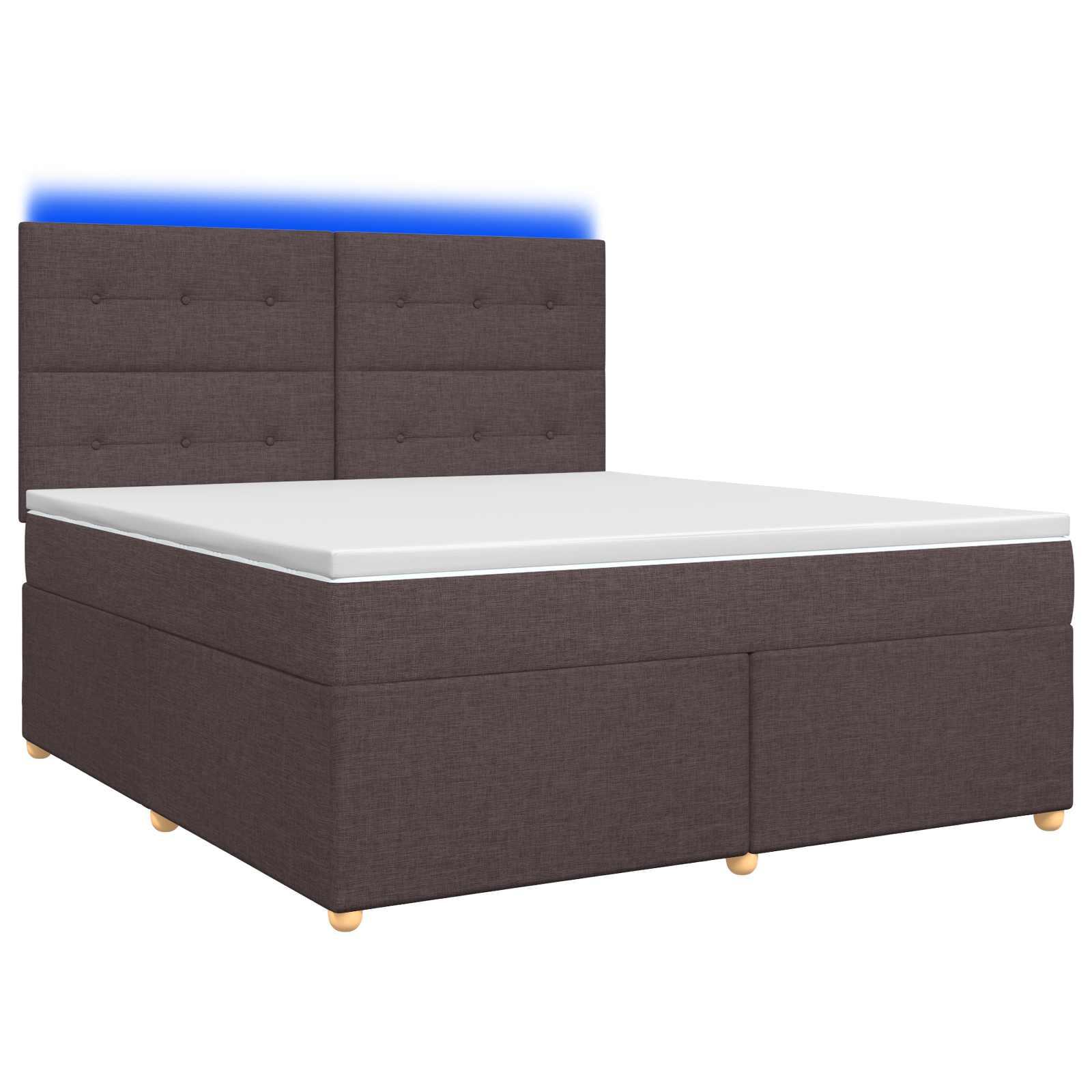 Boxspring seng med madras og topmadras 140 x 190 cm mørk brun stof
