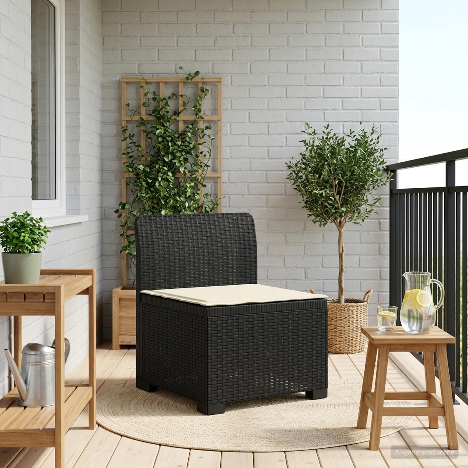 vidaXL 1-personers Havemøbelsofa med Pude Rattan Look PP Antracit