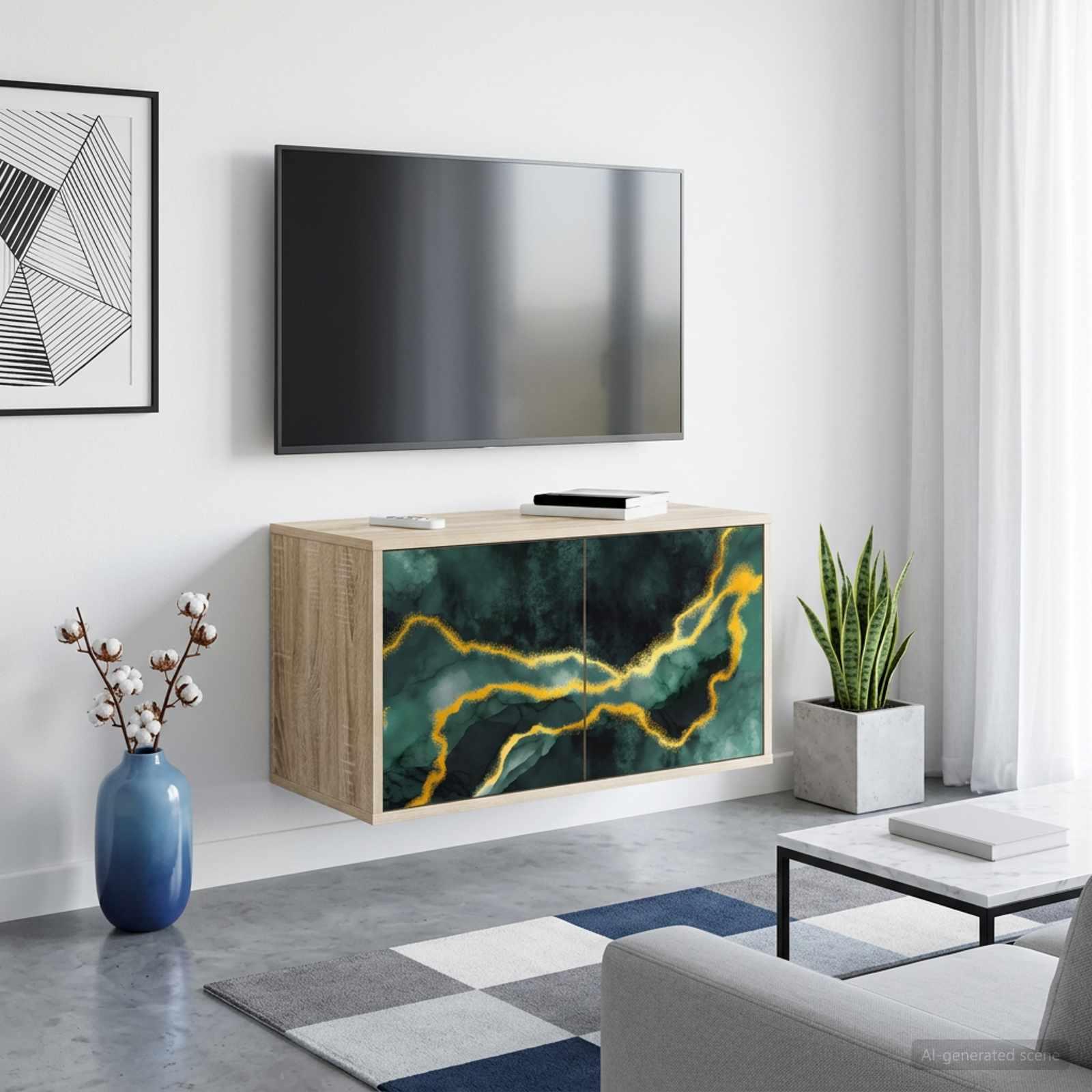 Væghængt TV-skab WIJHE 69 x 33 x 40 cm i sonoma-eg