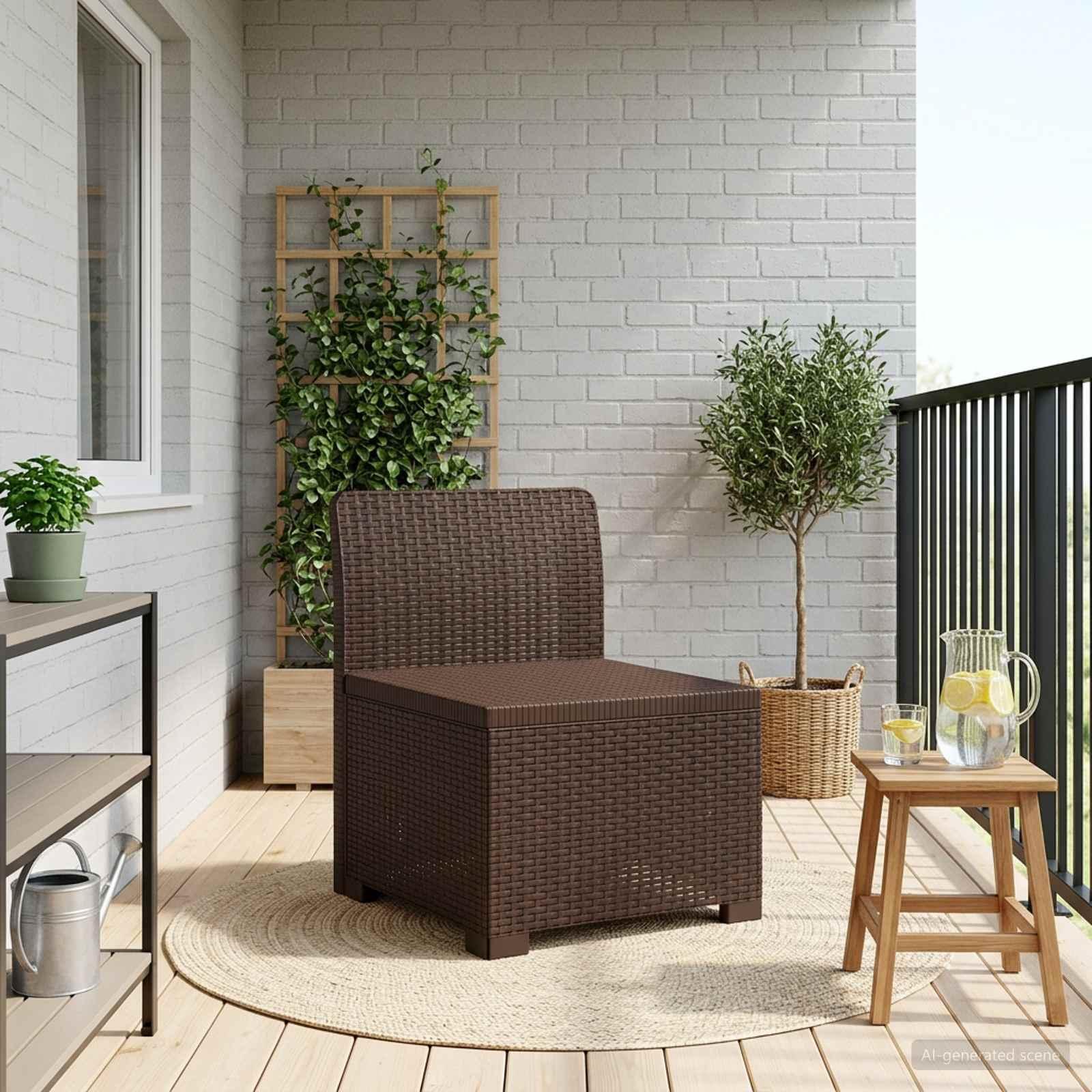 vidaXL 1-personers Havemøbelsofa Rattan Look PP Brun
