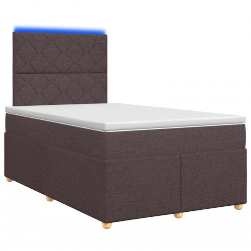 Boxspring seng med madras og topmadras 120 x 200 cm mørk brun stof