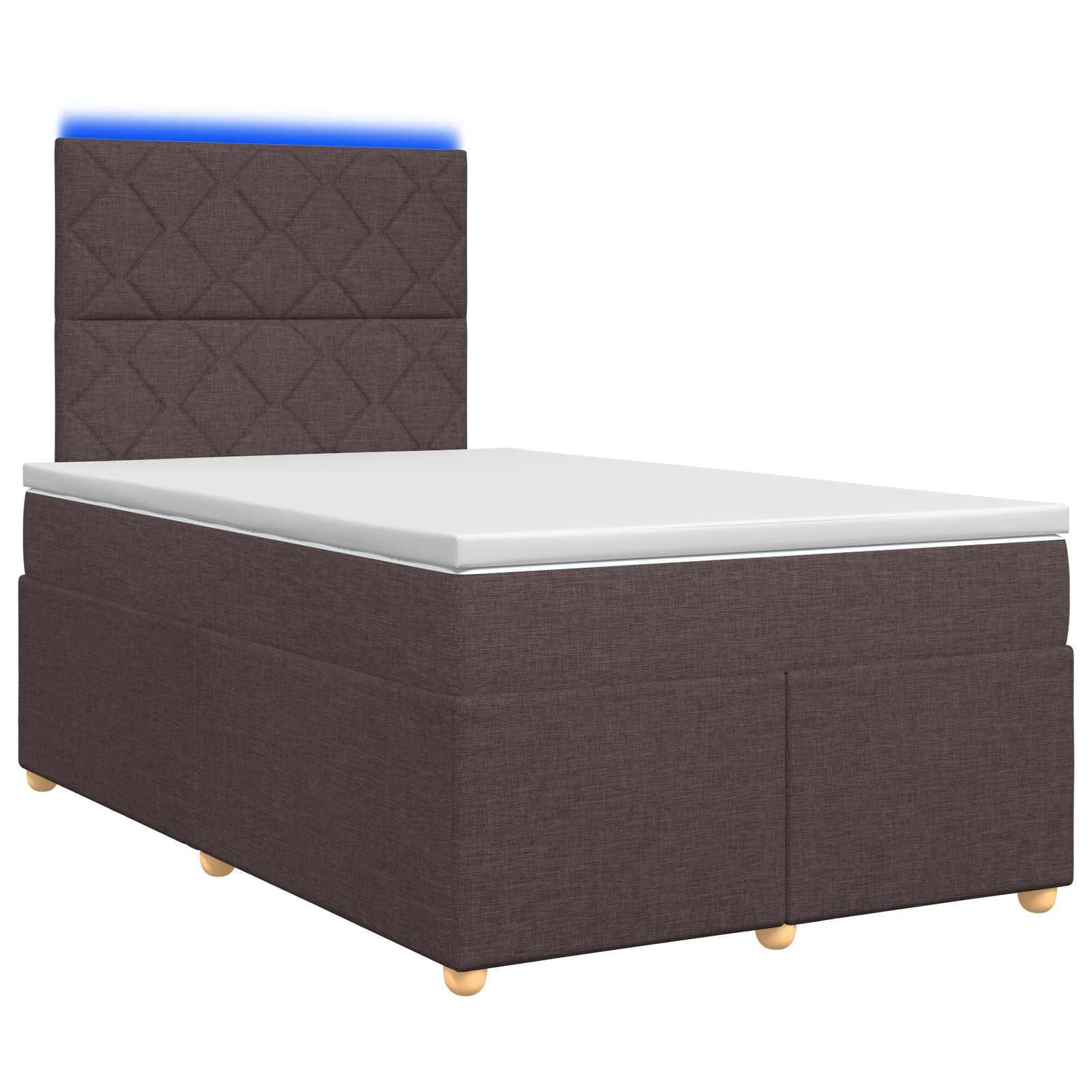 Boxspring seng med madras og topmadras 120 x 200 cm mørk brun stof