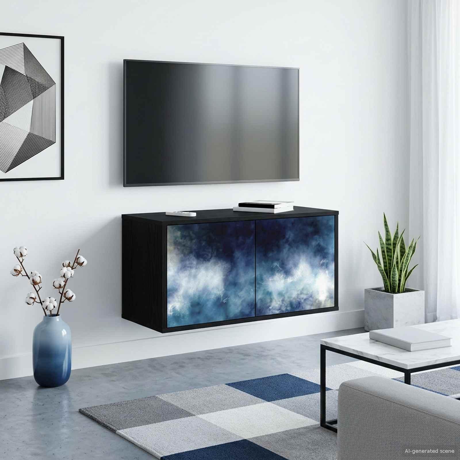 Væghængt TV-skab RAALTE 69 x 33 x 40 cm i sort eg