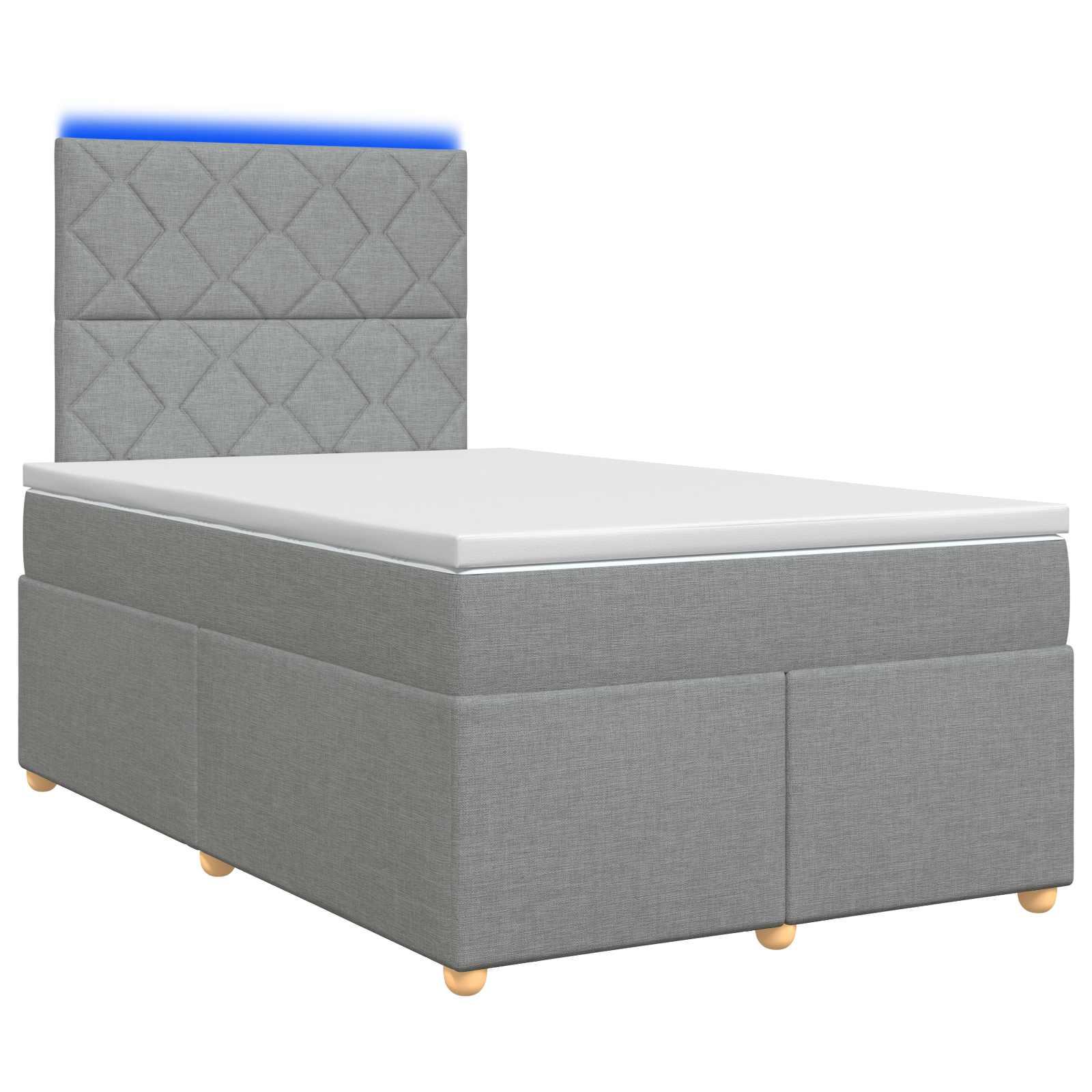 Boxspring seng med madras og topmadras 120 x 200 cm - lysegrå stof