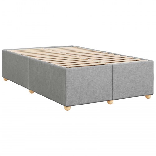 Boxspring seng med madras og topmadras 120 x 200 cm - lysegrå stof