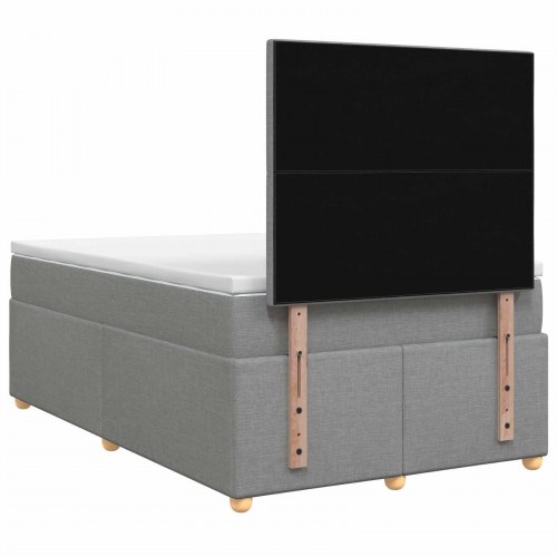 Boxspring seng med madras og topmadras 120 x 200 cm - lysegrå stof