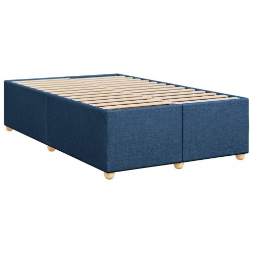 Boxspring seng med madras, topmadras og hovedgærde 120 x 200 cm blå stof