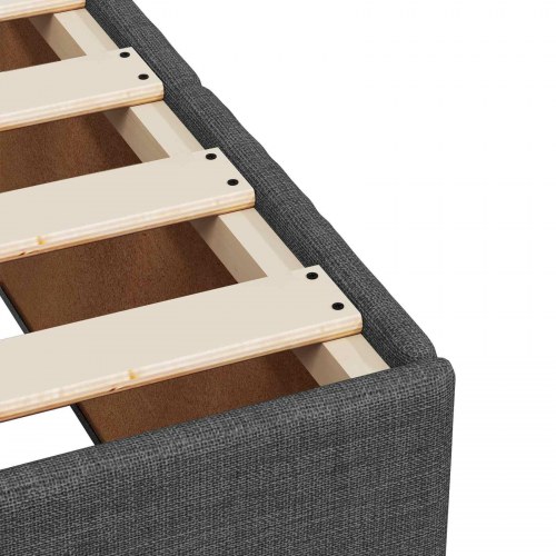 Boxmadras med topmadras 90 x 200 cm mørkegrå stof