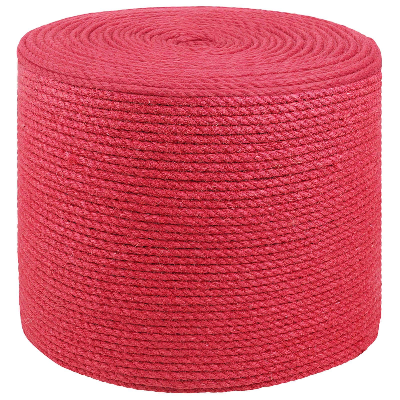 Jutereb 2 mm rød i 100% tossa jute - 10 stk.