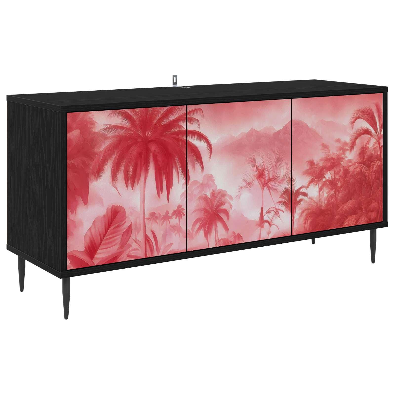 TV-skab AACHEN 102 x 33 x 51 cm i sort eg med 3 låger