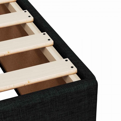 Boksmadras seng med topmadras og hovedgærde 80 x 200 cm - sort stof