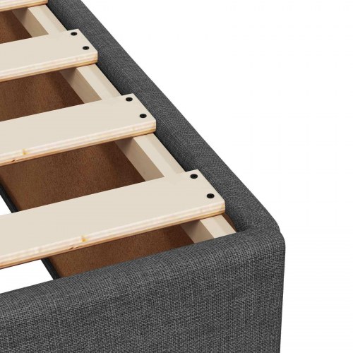 Boxmadras med topmadras 80 x 200 cm mørkegrå stof
