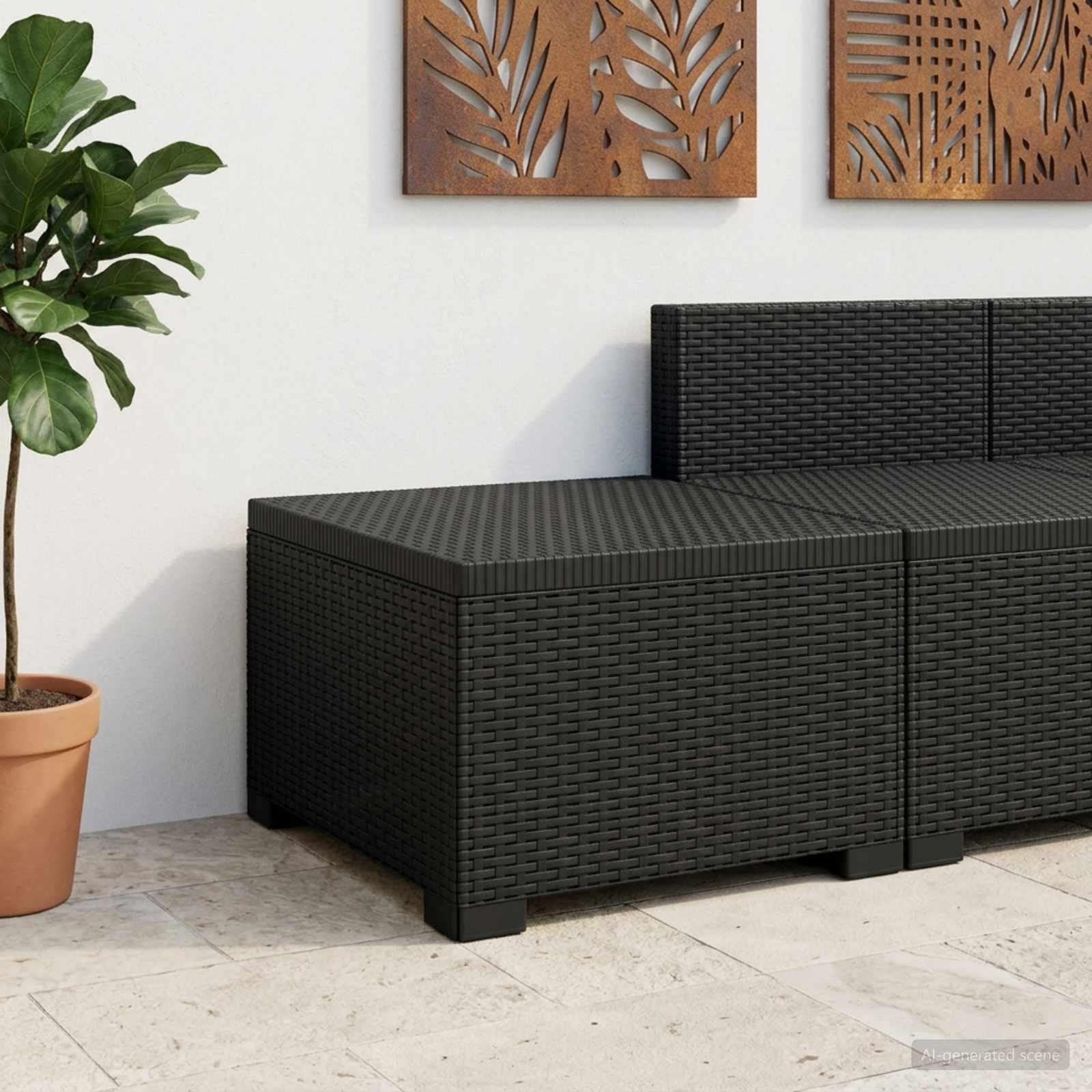 1-personers havemøbelsofa i rattan look PP antracit