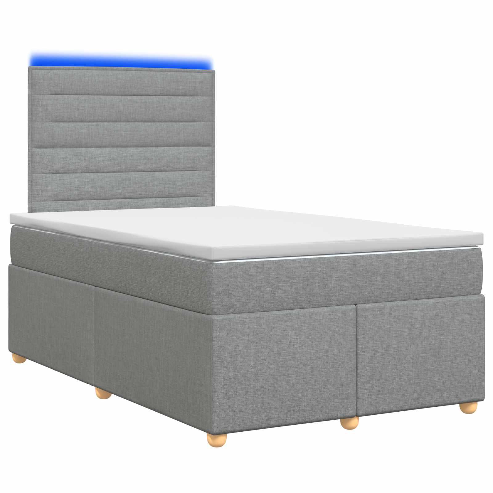 Boxspring seng med madras og topmadras 120 x 190 cm lysegrå
