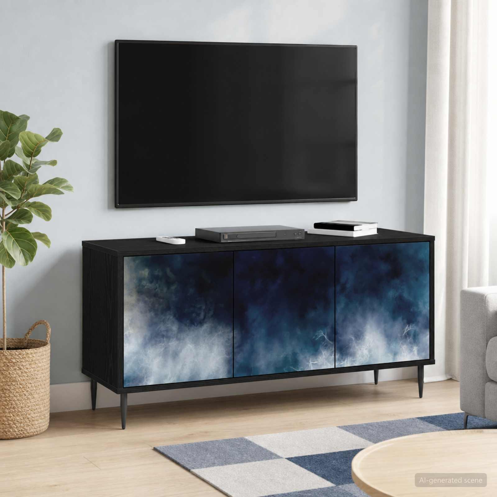 TV-skab RAALTE 102 x 33 x 51 cm i sort eg med 3 døre