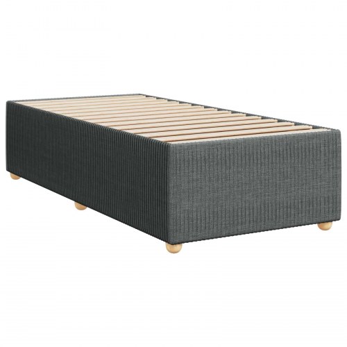 Boksmadras seng med topmadras 80 x 200 cm mørkegrå stof