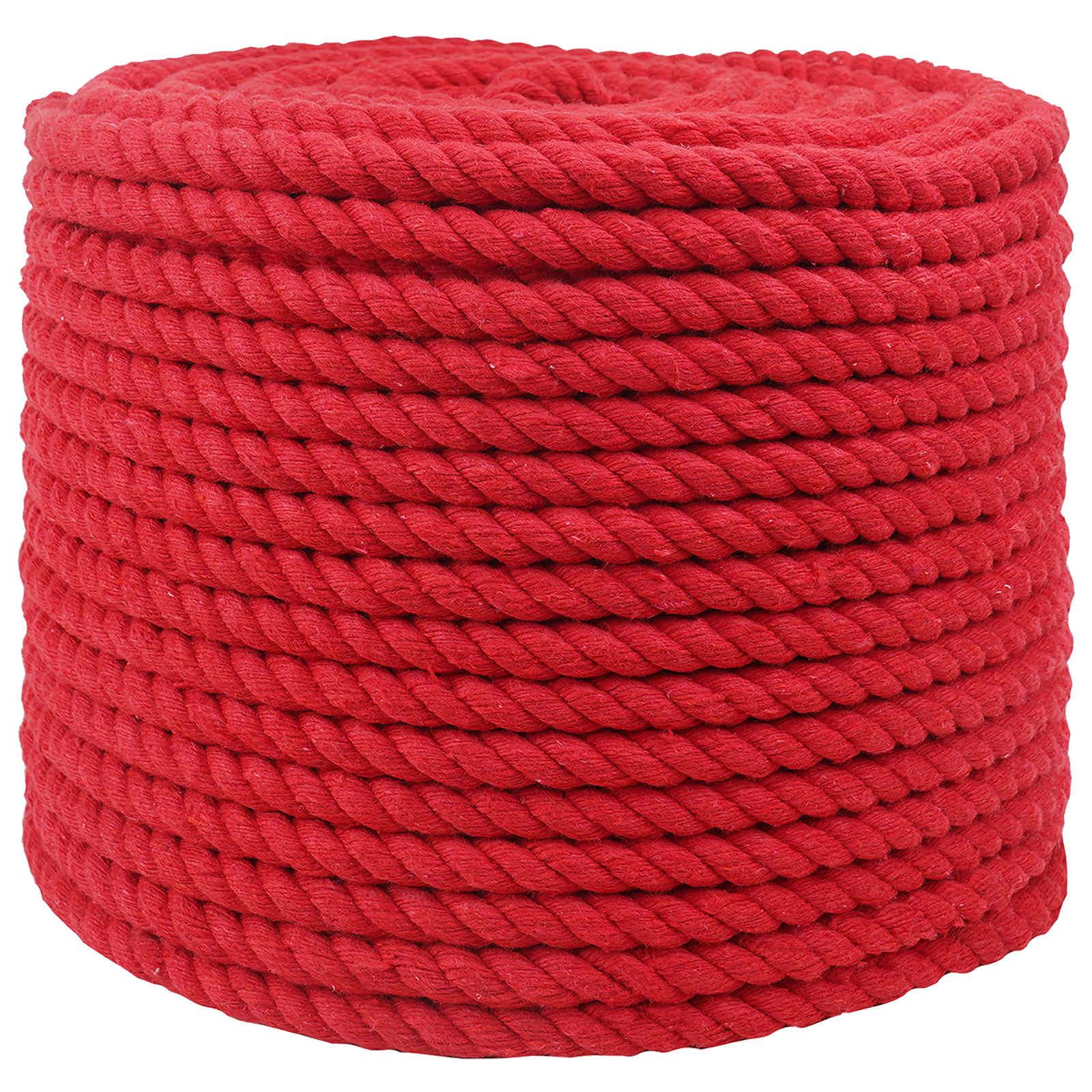 Bomuldssnor 14 mm 100 m rød - 100% bomuld