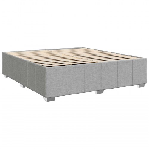 Boxmadras seng med topmadras og LED lysegrå 200 x 200 cm