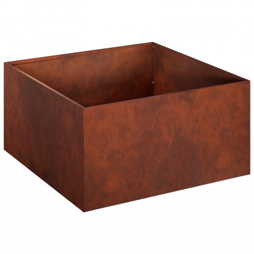 Plantekasse i cortenstål 40 x 40 x 30 cm - rusten